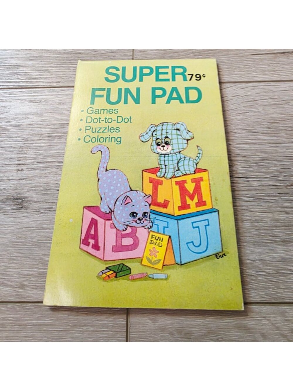 Vtg 80s Landoll Fun Pad Activity Book Games DottoDot Puzzles Coloring UNUSED